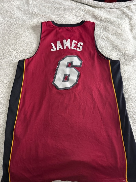 adidas Other - Miami Heat #6 LeBron James NBA Red Adidas Swingman Jersey